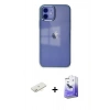 MARSİLYAN™- iPhone 12 Kılıf Doruk Doku Prime - Siyah Bilvis 5in1 5D Magic Hayalet Cam Ekran Koruyucu + Renkli Kamera Lens Koruma Cam - SI