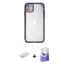 MARSİLYAN™- iPhone 12 Kılıf Doruk Doku Prime - Siyah Bilvis 5in1 5D Magic Hayalet Cam Ekran Koruyucu + Renkli Kamera Lens Koruma Cam - SI
