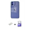 MARSİLYAN™- iPhone 12 Kılıf Doruk Doku Prime - Siyah Bilvis 5in1 5D Magic Hayalet Cam Ekran Koruyucu + Renkli Kamera Lens Koruma Cam - SI