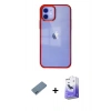 MARSİLYAN™- iPhone 12 Kılıf Doruk Doku Prime - Siyah Bilvis 5in1 5D Magic Hayalet Cam Ekran Koruyucu + Shine Kamera Lens Koruma Cam - MI