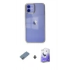MARSİLYAN™- iPhone 12 Kılıf Doruk Doku Prime - Siyah Bilvis 5in1 5D Magic Hayalet Cam Ekran Koruyucu + Shine Kamera Lens Koruma Cam - SABE