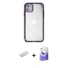 MARSİLYAN™- iPhone 12 Kılıf Doruk Doku Prime - Siyah Bilvis 5in1 5D Magic Hayalet Cam Ekran Koruyucu + Renkli Kamera Lens Koruma Cam - YL