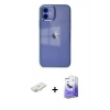 MARSİLYAN™- iPhone 12 Kılıf Doruk Doku Prime - Siyah Bilvis 5in1 5D Magic Hayalet Cam Ekran Koruyucu + Renkli Kamera Lens Koruma Cam - YL