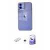MARSİLYAN™- iPhone 12 Kılıf Doruk Doku Prime - Siyah Bilvis 5in1 5D Magic Hayalet Cam Ekran Koruyucu + Renkli Kamera Lens Koruma Cam - YL