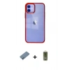 MARSİLYAN™- iPhone 12 Kılıf Doruk Doku Prime - Siyah Joko Magic 5D Hayalet Cam + Shine Kamera Lens Koruma Cam - MI