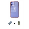 MARSİLYAN™- iPhone 12 Kılıf Doruk Doku Prime - Siyah Joko Magic 5D Hayalet Cam + Shine Kamera Lens Koruma Cam - MI