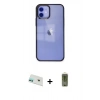 MARSİLYAN™- iPhone 12 Kılıf Doruk Doku Prime - Siyah Joko Magic 5D Hayalet Cam + Rainbow Kamera Lens Koruma Cam - YL