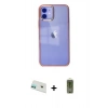 MARSİLYAN™- iPhone 12 Kılıf Doruk Doku Prime - Siyah Joko Magic 5D Hayalet Cam + Rainbow Kamera Lens Koruma Cam - YL