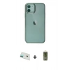 MARSİLYAN™- iPhone 12 Kılıf Doruk Doku Prime - Siyah Joko Magic 5D Hayalet Cam + Rainbow Kamera Lens Koruma Cam - YL