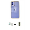 MARSİLYAN™- iPhone 12 Kılıf Doruk Doku Prime - Siyah Joko Magic 5D Hayalet Cam + Rainbow Kamera Lens Koruma Cam - YL