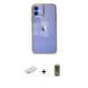 MARSİLYAN™- iPhone 12 Kılıf Doruk Doku Prime - Siyah Joko Magic 5D Hayalet Cam + Renkli Kamera Lens Koruma Cam - SI