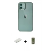MARSİLYAN™- iPhone 12 Kılıf Doruk Doku Prime - Siyah Joko Magic 5D Hayalet Cam + Renkli Kamera Lens Koruma Cam - SI