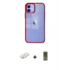 MARSİLYAN™- iPhone 12 Kılıf Doruk Doku Prime - Siyah Joko Magic 5D Hayalet Cam + Renkli Kamera Lens Koruma Cam - SI