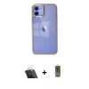 MARSİLYAN™- iPhone 12 Kılıf Doruk Doku Prime - Siyah Joko Magic 5D Hayalet Cam + Kamera Lens Koruma Cam - SF
