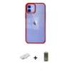 MARSİLYAN™- iPhone 12 Kılıf Doruk Doku Prime - Siyah Joko Magic 5D Hayalet Cam + Renkli Kamera Lens Koruma Cam - YL