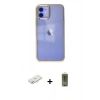 MARSİLYAN™- iPhone 12 Kılıf Doruk Doku Prime - Siyah Joko Magic 5D Hayalet Cam + Renkli Kamera Lens Koruma Cam - YL