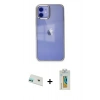MARSİLYAN™- iPhone 12 Kılıf Doruk Doku Prime - Siyah Polymer Nano Ekran Koruyucu + Rainbow Kamera Lens Koruma Cam - YL