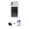 MARSİLYAN™- iPhone 12 Kılıf Doruk Klasik Koleksiyonu - Siyah Bilvis 5in1 3D Magic Cam Ekran Koruyucu + Kamera Lens Koruma Cam - SF