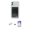 MARSİLYAN™- iPhone 12 Kılıf Doruk Klasik Koleksiyonu - Siyah Bilvis 5in1 3D Magic Cam Ekran Koruyucu + Renkli Kamera Lens Koruma Cam - YL