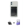 MARSİLYAN™- iPhone 12 Kılıf Doruk Klasik Koleksiyonu - Siyah Bilvis 5in1 5D Magic Hayalet Cam Ekran Koruyucu + Kamera Lens Koruma Cam - SF