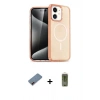 MARSİLYAN™- iPhone 12 Kılıf Eksen Doku Koleksiyonu - Siyah Joko Magic 5D Hayalet Cam + Metal Kamera Lens Koruma Cam - KI