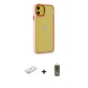 MARSİLYAN™- iPhone 12 Kılıf Eksen Doku Prime - Siyah Joko Magic 5D Hayalet Cam + Renkli Kamera Lens Koruma Cam - TU