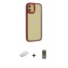 MARSİLYAN™- iPhone 12 Kılıf Eksen Doku Prime - Siyah Joko Magic 5D Hayalet Cam + Sarı Renkli Kamera Lens Koruma Cam
