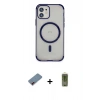 MARSİLYAN™- iPhone 12 Kılıf Eksen Klasik Koleksiyonu - Siyah Joko Magic 5D Hayalet Cam + Metal Kamera Lens Koruma Cam - KI