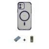 MARSİLYAN™- iPhone 12 Kılıf Eksen Klasik Koleksiyonu - Siyah Joko Magic 5D Hayalet Cam + Shine Kamera Lens Koruma Cam - PE