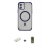 MARSİLYAN™- iPhone 12 Kılıf Eksen Klasik Koleksiyonu - Siyah Joko Magic 5D Hayalet Cam + Renkli Kamera Lens Koruma Cam - TU