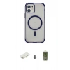 MARSİLYAN™- iPhone 12 Kılıf Eksen Klasik Koleksiyonu - Siyah Joko Magic 5D Hayalet Cam + Renkli Kamera Lens Koruma Cam - SI
