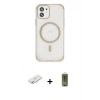 MARSİLYAN™- iPhone 12 Kılıf Eksen Klasik Koleksiyonu - Siyah Joko Magic 5D Hayalet Cam + Renkli Kamera Lens Koruma Cam - SI