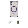 MARSİLYAN™- iPhone 12 Kılıf Eksen Klasik Koleksiyonu - Siyah Joko Magic 5D Hayalet Cam + Renkli Kamera Lens Koruma Cam - TU