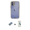 MARSİLYAN™- iPhone 12 Kılıf Eksen Minimal Koleksiyonu - Şeffaf Pasifik Cam Ekran Koruyucu + Shine Kamera Lens Koruma Cam - GS