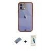 MARSİLYAN™- iPhone 12 Kılıf Eksen Minimal Koleksiyonu - Şeffaf Pasifik Cam Ekran Koruyucu + Metal Kamera Lens Koruma Cam - KI