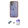 MARSİLYAN™- iPhone 12 Kılıf Eksen Minimal Koleksiyonu - Siyah Bilvis 5in1 3D Magic Cam Ekran Koruyucu + Metal Kamera Lens Koruma Cam - AKYL