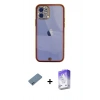MARSİLYAN™- iPhone 12 Kılıf Eksen Minimal Koleksiyonu - Siyah Bilvis 5in1 3D Magic Cam Ekran Koruyucu + Shine Kamera Lens Koruma Cam - MI