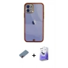 MARSİLYAN™- iPhone 12 Kılıf Eksen Minimal Koleksiyonu - Siyah Bilvis 5in1 5D Magic Hayalet Cam Ekran Koruyucu + Metal Kamera Lens Koruma Cam - KI
