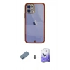 MARSİLYAN™- iPhone 12 Kılıf Eksen Minimal Koleksiyonu - Siyah Bilvis 5in1 5D Magic Hayalet Cam Ekran Koruyucu + Shine Kamera Lens Koruma Cam - MI