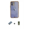 MARSİLYAN™- iPhone 12 Kılıf Eksen Minimal Koleksiyonu - Siyah Joko Magic 5D Hayalet Cam + Metal Kamera Lens Koruma Cam - GD