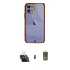 MARSİLYAN™- iPhone 12 Kılıf Eksen Minimal Koleksiyonu - Siyah Joko Magic 5D Hayalet Cam + Kamera Lens Koruma Cam - SF
