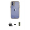 MARSİLYAN™- iPhone 12 Kılıf Eksen Minimal Koleksiyonu - Siyah Joko Magic 5D Hayalet Cam + Kamera Lens Koruma Cam - SF