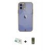 MARSİLYAN™- iPhone 12 Kılıf Eksen Minimal Koleksiyonu - Siyah Joko Magic 5D Hayalet Cam + Rainbow Kamera Lens Koruma Cam - YL