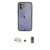 MARSİLYAN™- iPhone 12 Kılıf Eksen Minimal Koleksiyonu - Siyah Joko Magic 5D Hayalet Cam + Rainbow Kamera Lens Koruma Cam - YL