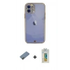 MARSİLYAN™- iPhone 12 Kılıf Eksen Minimal Koleksiyonu - Siyah Polymer Nano Ekran Koruyucu + Shine Kamera Lens Koruma Cam - GD