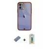 MARSİLYAN™- iPhone 12 Kılıf Eksen Minimal Koleksiyonu - Siyah Polymer Nano Ekran Koruyucu + Shine Kamera Lens Koruma Cam - GS