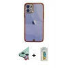 MARSİLYAN™- iPhone 12 Kılıf Eksen Minimal Koleksiyonu - Siyah Polymer Nano Ekran Koruyucu + Raze Metal Kamera Lens - KI
