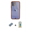 MARSİLYAN™- iPhone 12 Kılıf Eksen Minimal Koleksiyonu - Siyah Polymer Nano Ekran Koruyucu + Metal Kamera Lens Koruma Cam - GD