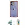 MARSİLYAN™- iPhone 12 Kılıf Eksen Minimal Koleksiyonu - Siyah Polymer Nano Ekran Koruyucu + Raze Metal Kamera Lens - MI