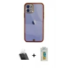 MARSİLYAN™- iPhone 12 Kılıf Eksen Minimal Koleksiyonu - Siyah Polymer Nano Ekran Koruyucu + Kamera Lens Koruma Cam - SF